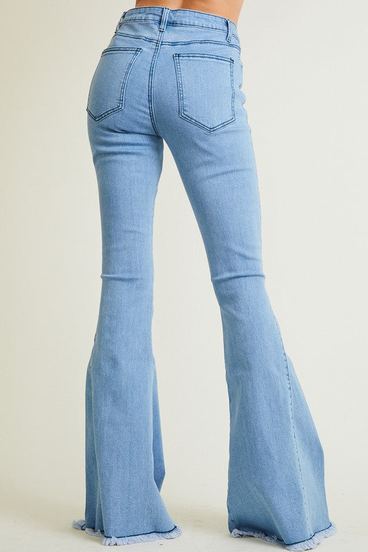 FELIM フェリム　HW BELL BOTTOM DENIM / BLU Amazon.com: Women's Floral Embroidered Flare Bell Bottom