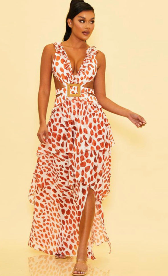 open lace back dress Tropical Safari Maxi Dresses Medium / Periwinkle