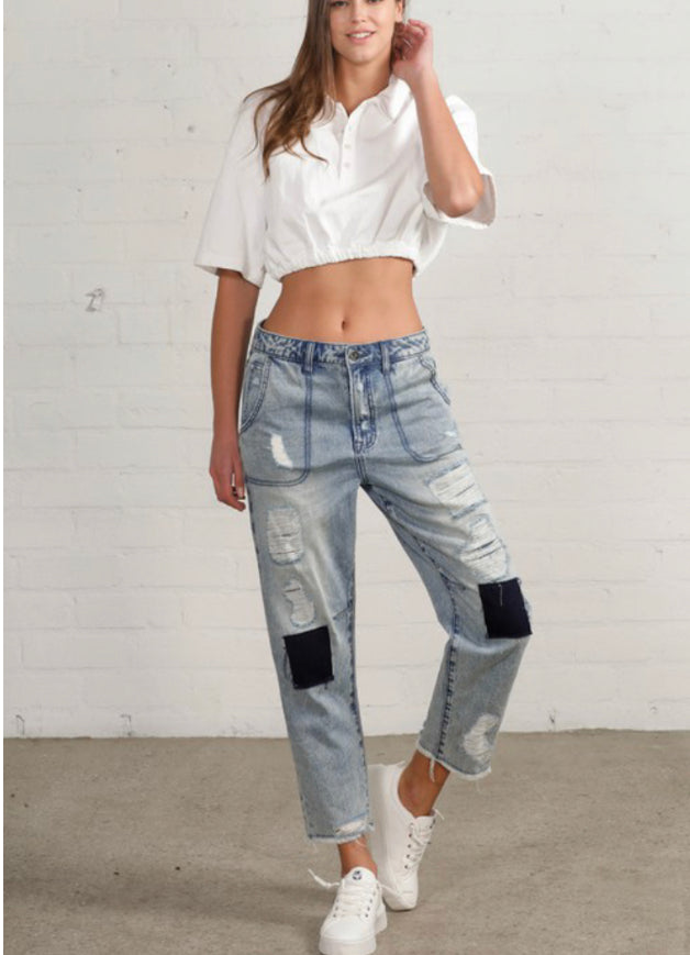 Vintage Patched Jeans